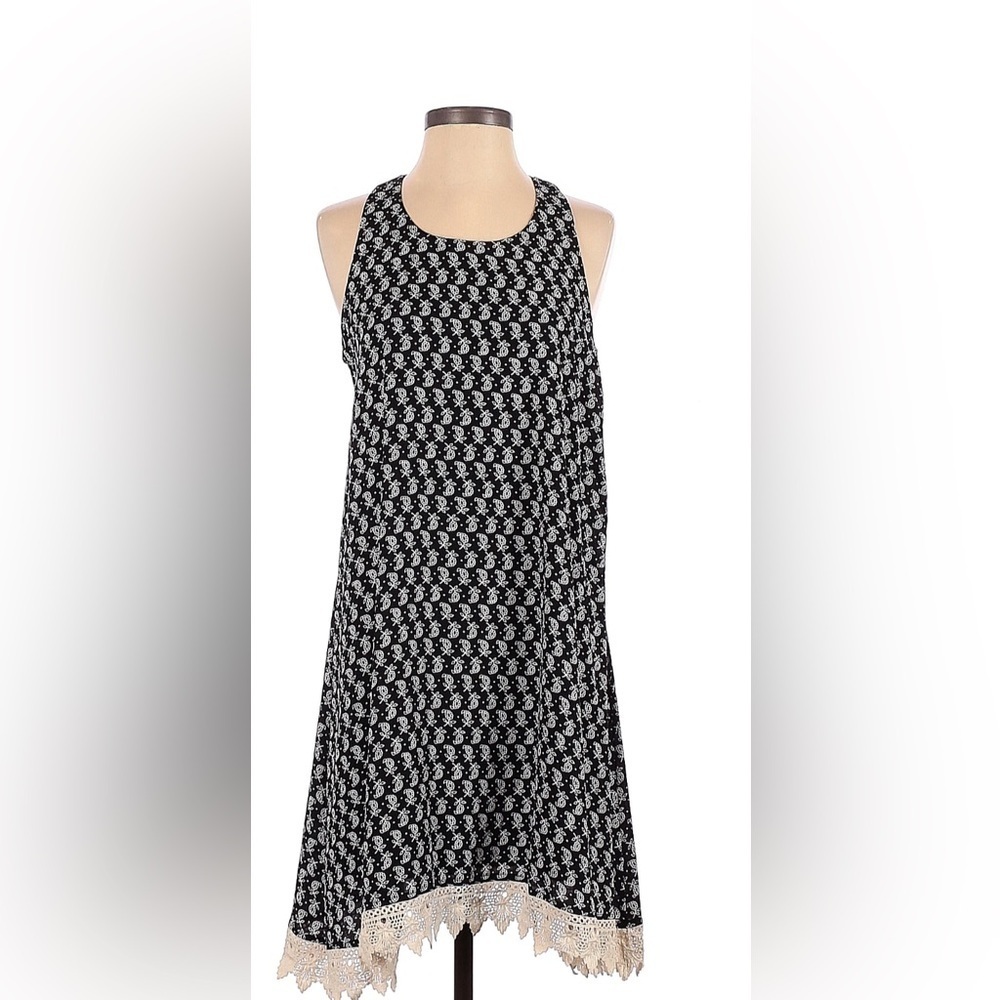 Francesca’s Basil Lola Womens Sleeveless Mini Dress Floral Print Crew Neck